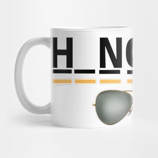 hangman font black and yellow with glasses Mug